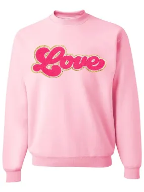 SWE Love Fleece Pullover Sweatshirt in Pink