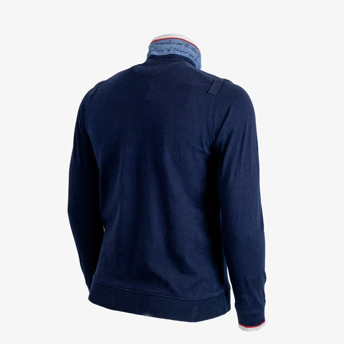 Sweat full-zip bleu marine col polo