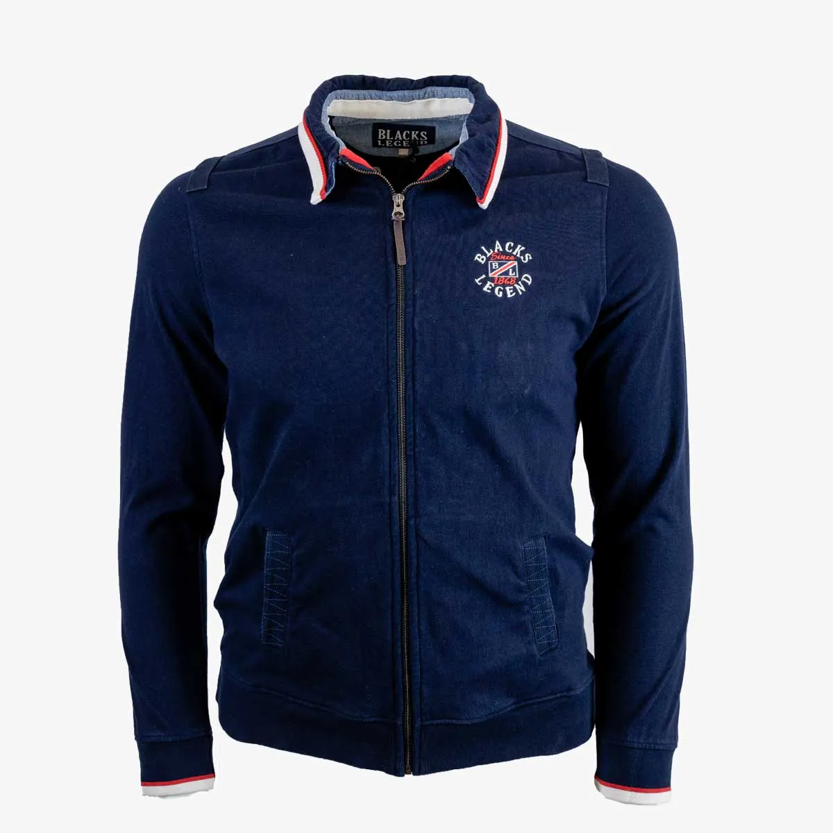 Sweat full-zip bleu marine col polo