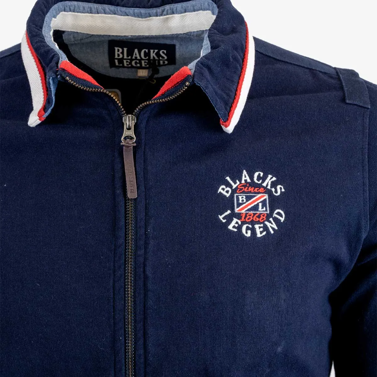 Sweat full-zip bleu marine col polo