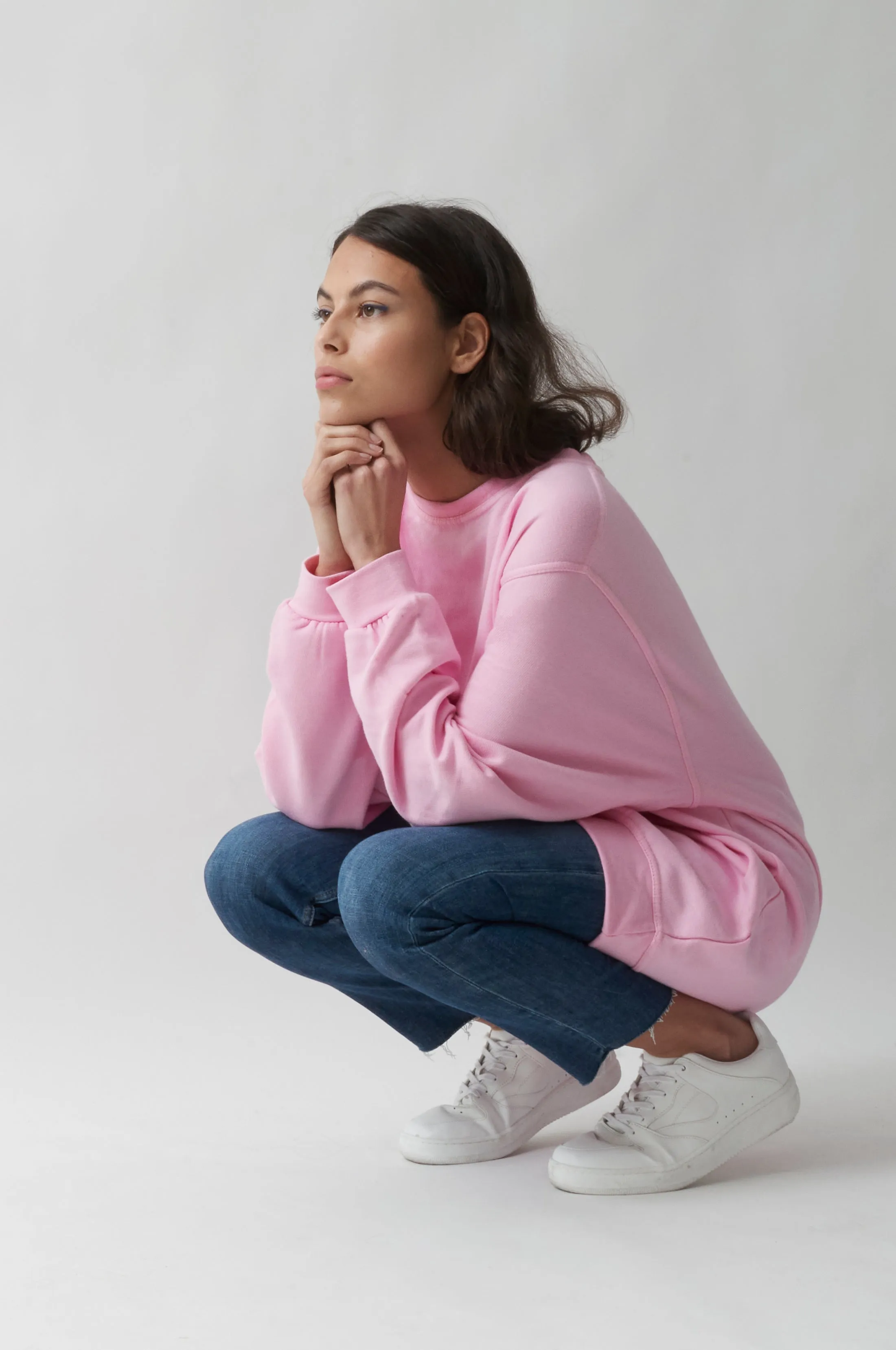 Sweatshirt Col Rond Paris pour femmes Rose - Radsow