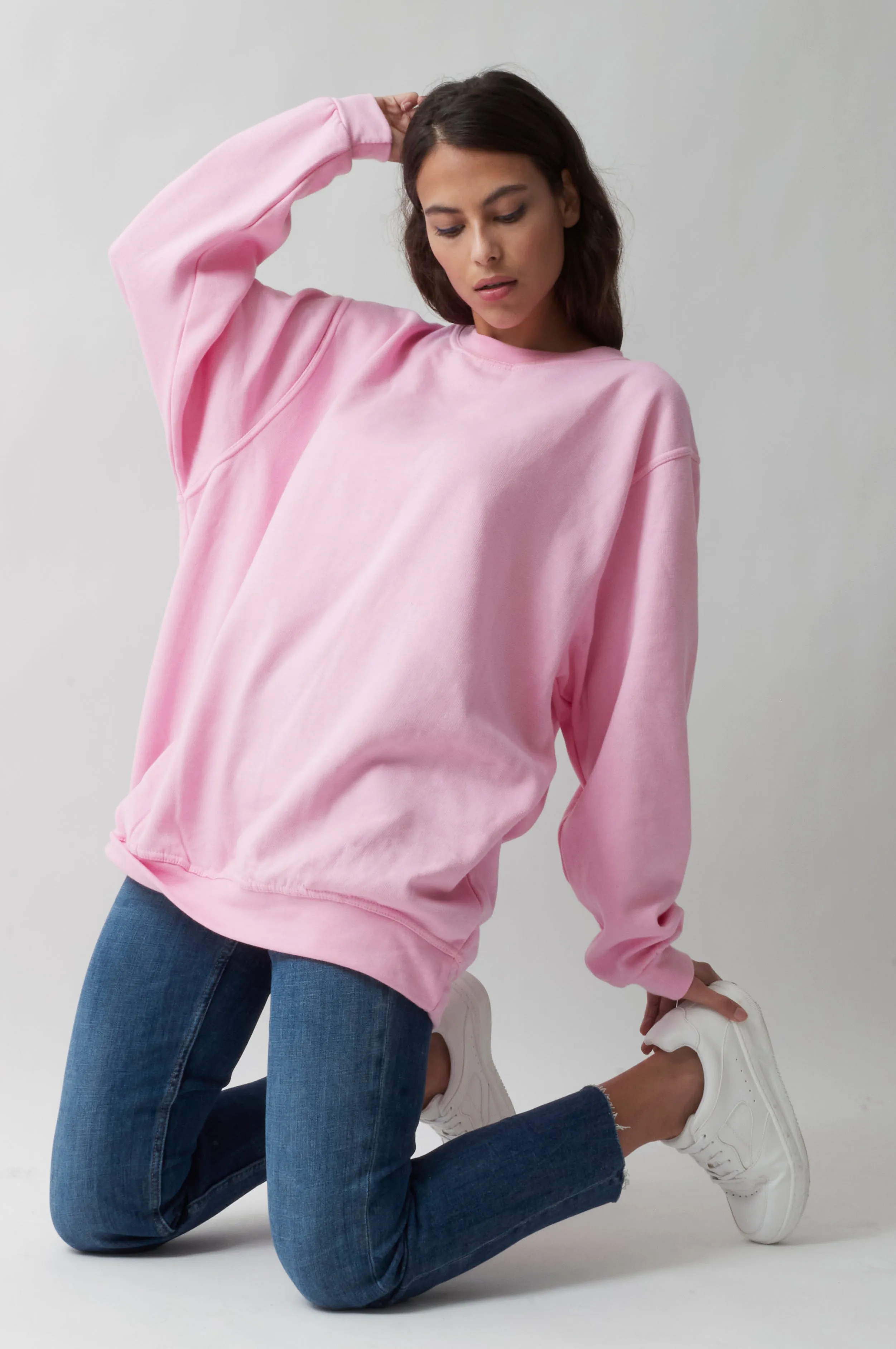 Sweatshirt Col Rond Paris pour femmes Rose - Radsow