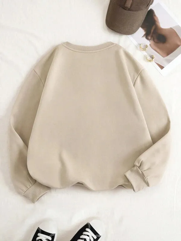 SXV  'JESUS’ Printed Cool Aesthetic Drop Shoulder Oversized Sweatshirt