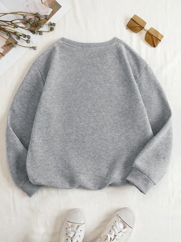 SXV  'JESUS’ Printed Cool Aesthetic Drop Shoulder Oversized Sweatshirt