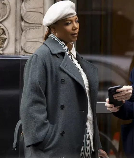 The Equalizer Queen Latifah Grey Wool Trench Coat