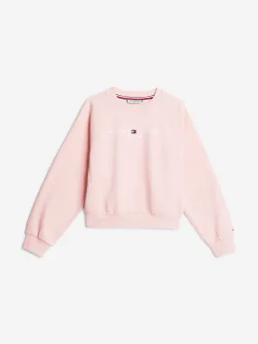 Tommy Hilfiger Girls Essential Embroidered Sweatshirt in Pink