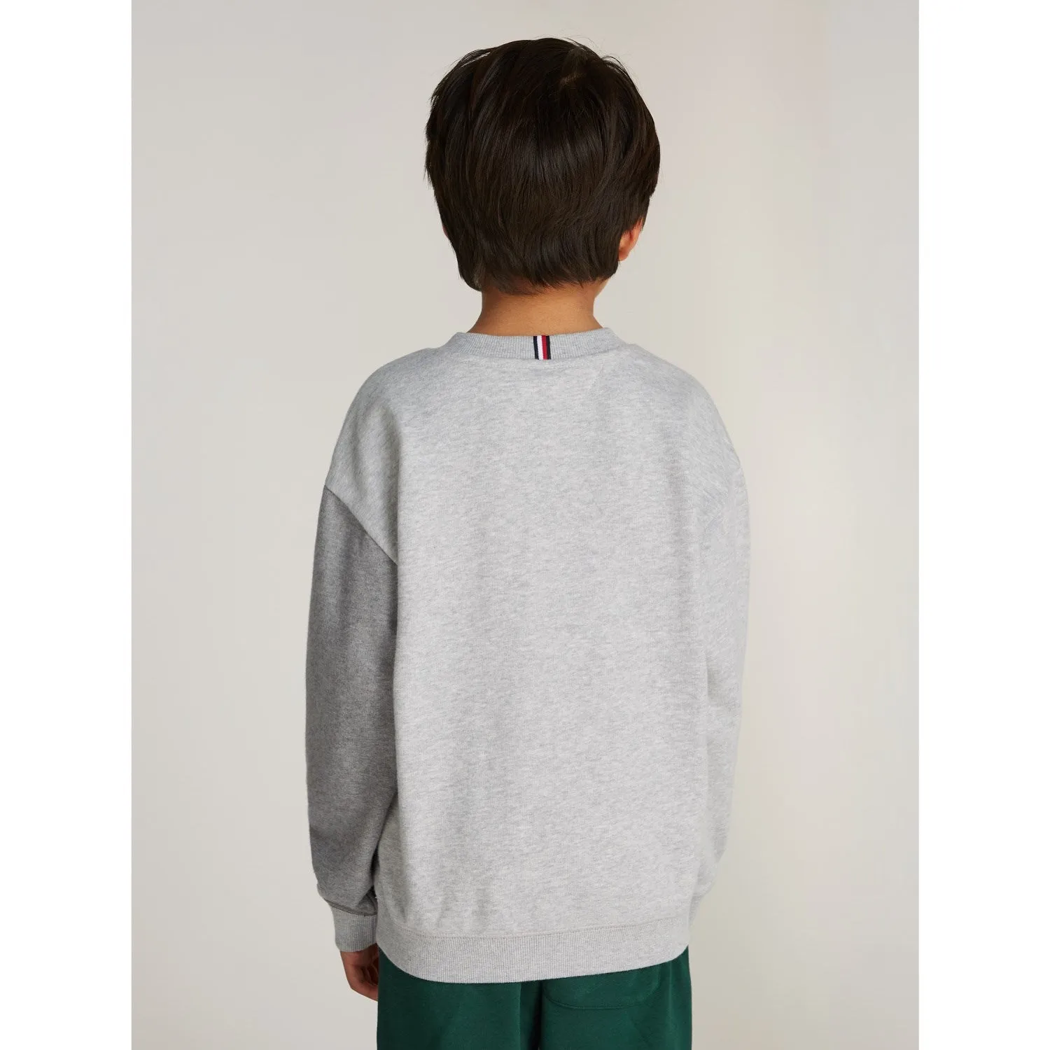 Tommy Hilfiger Grey Heather Mix Monotype Spliced Printed Cn Crewneck