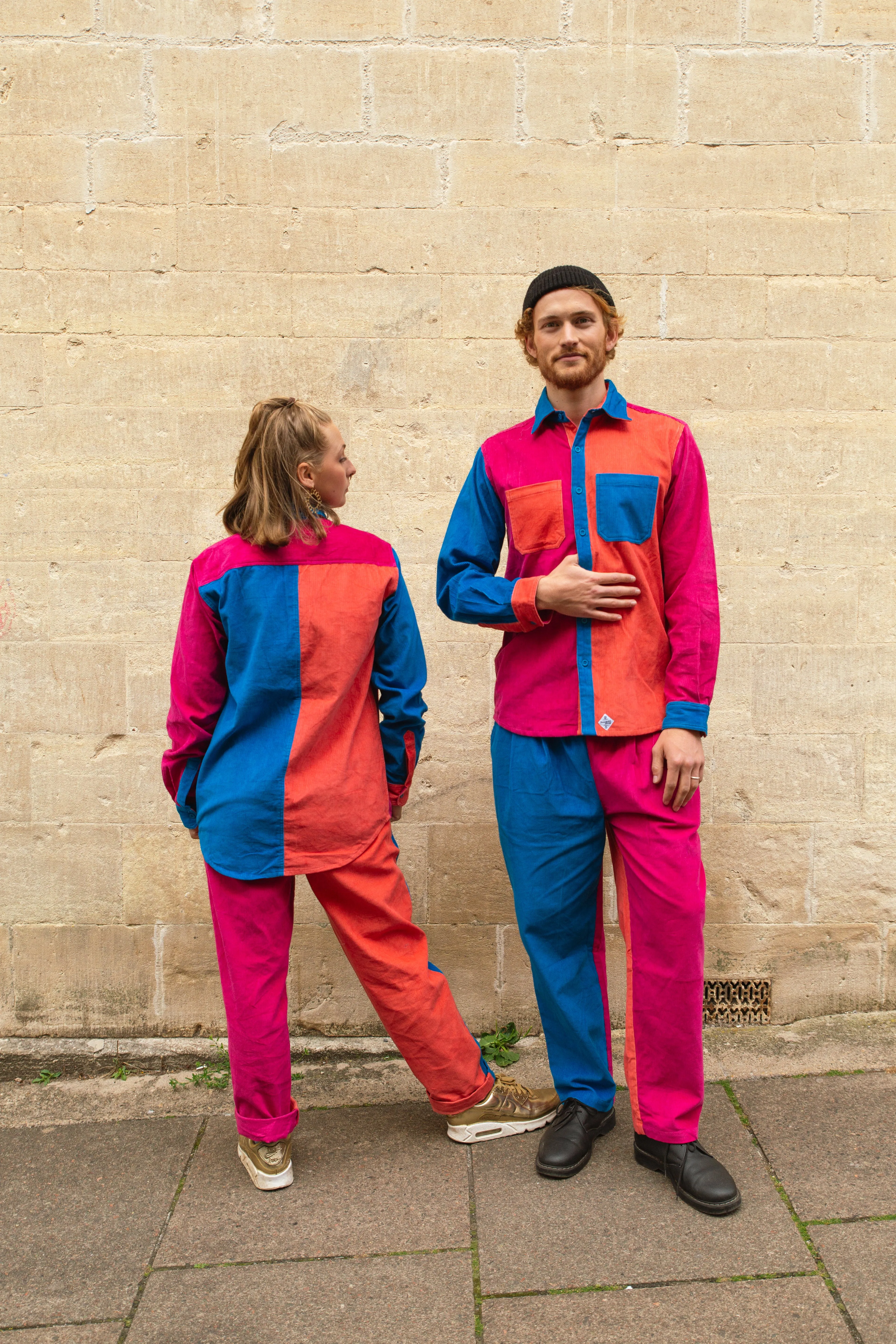 Unisex Patchwork Cord Trousers