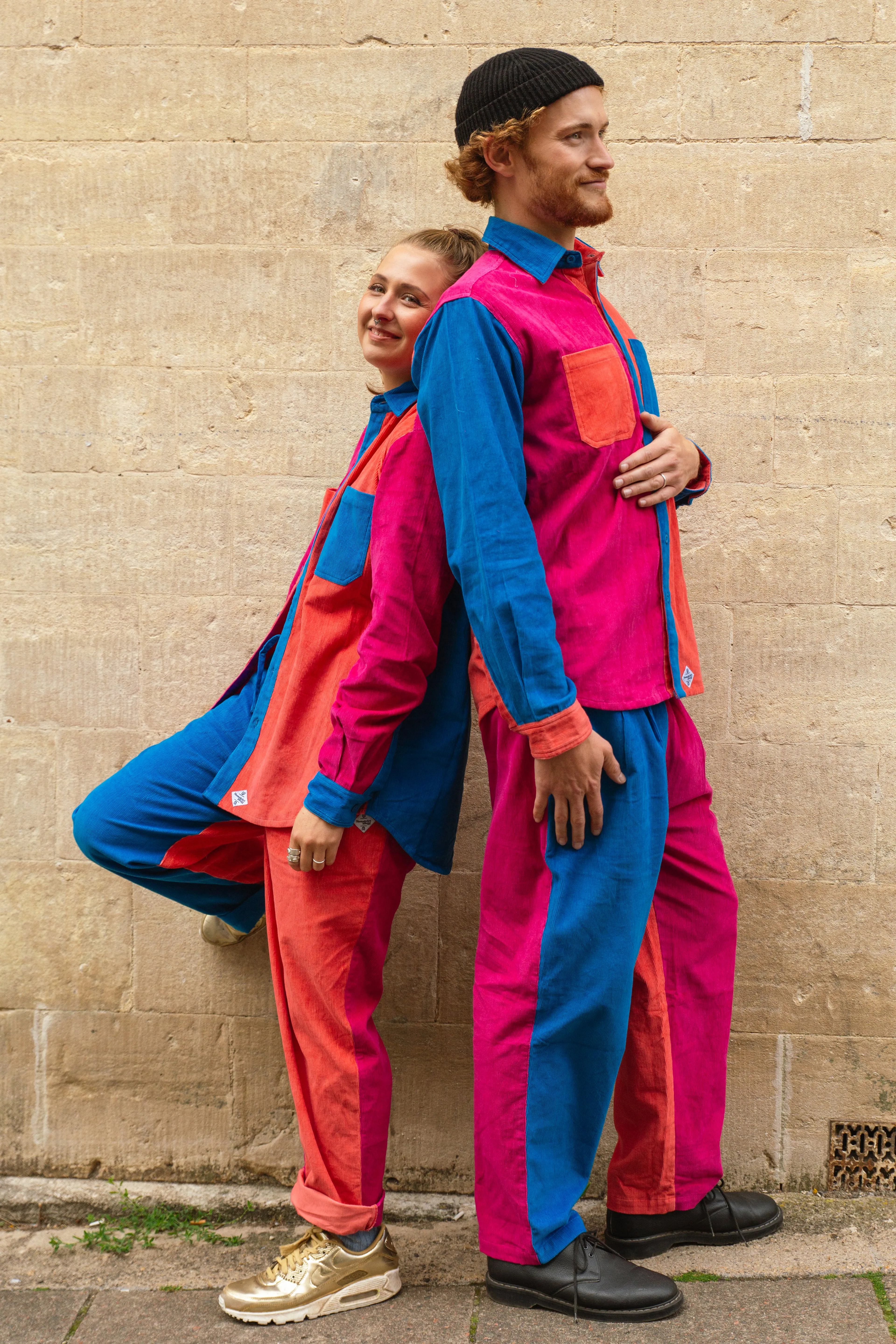 Unisex Patchwork Cord Trousers