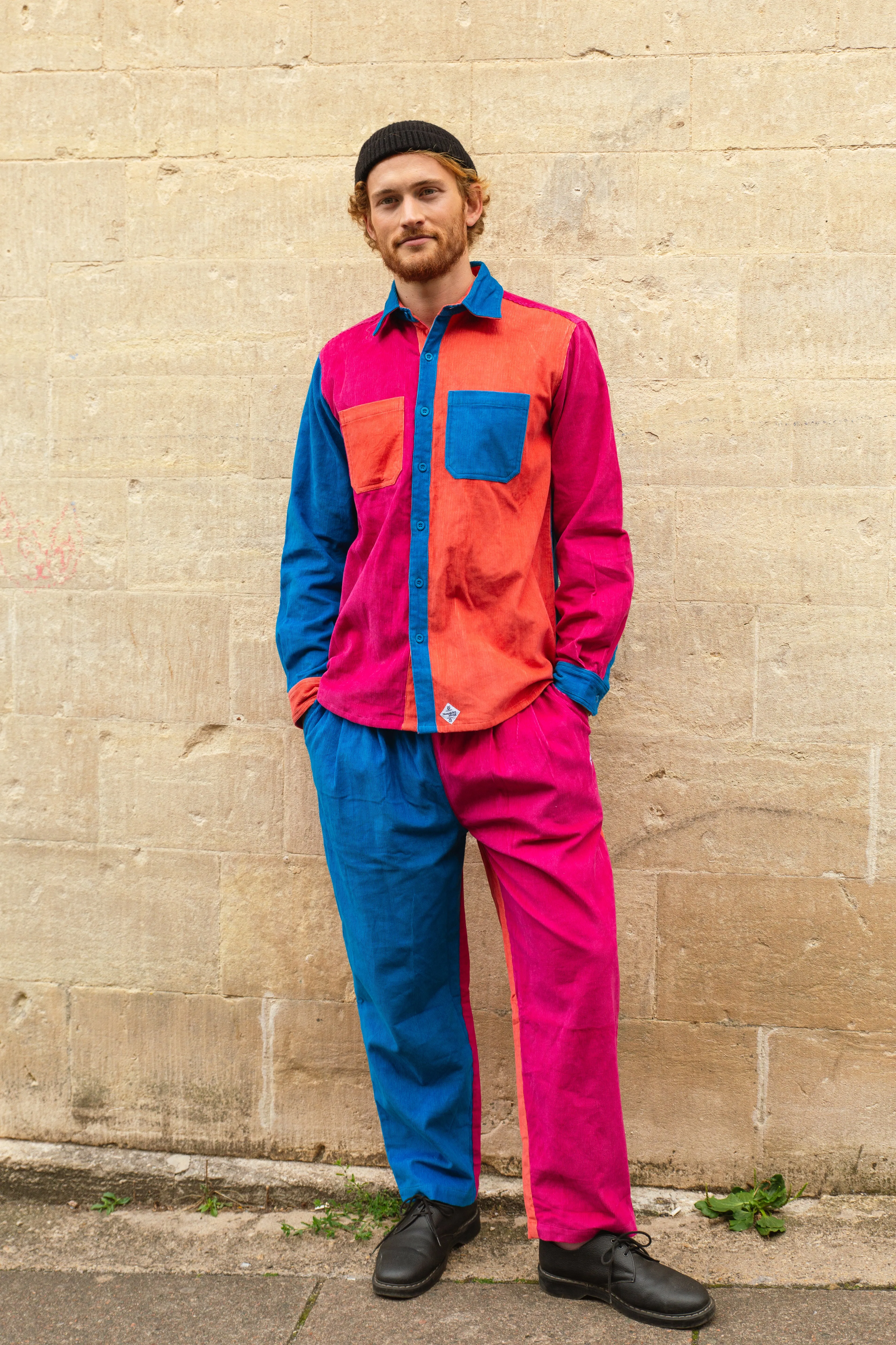 Unisex Patchwork Cord Trousers