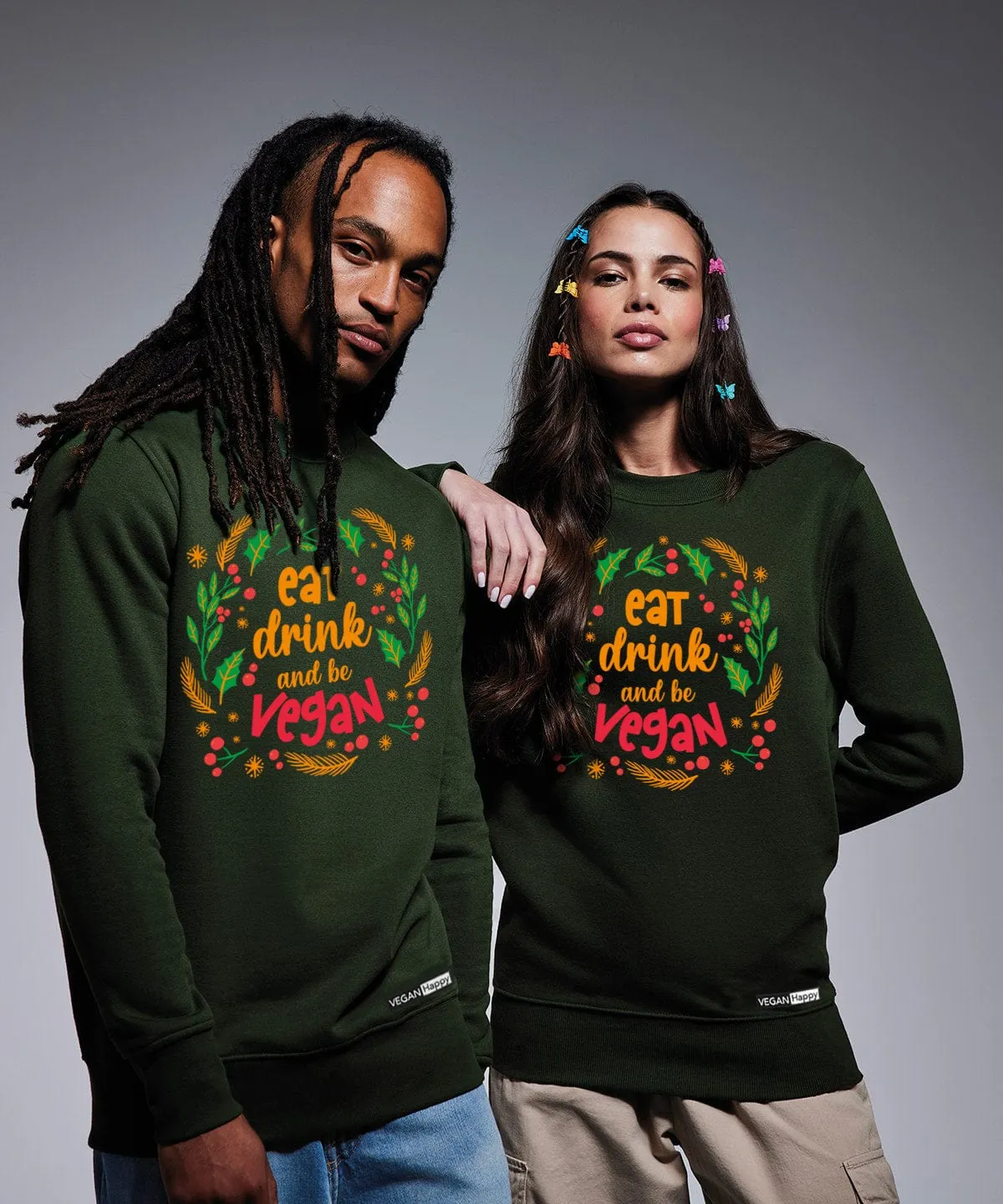 VEGAN Happy Christmas Sweatshirt | Multiple Colours