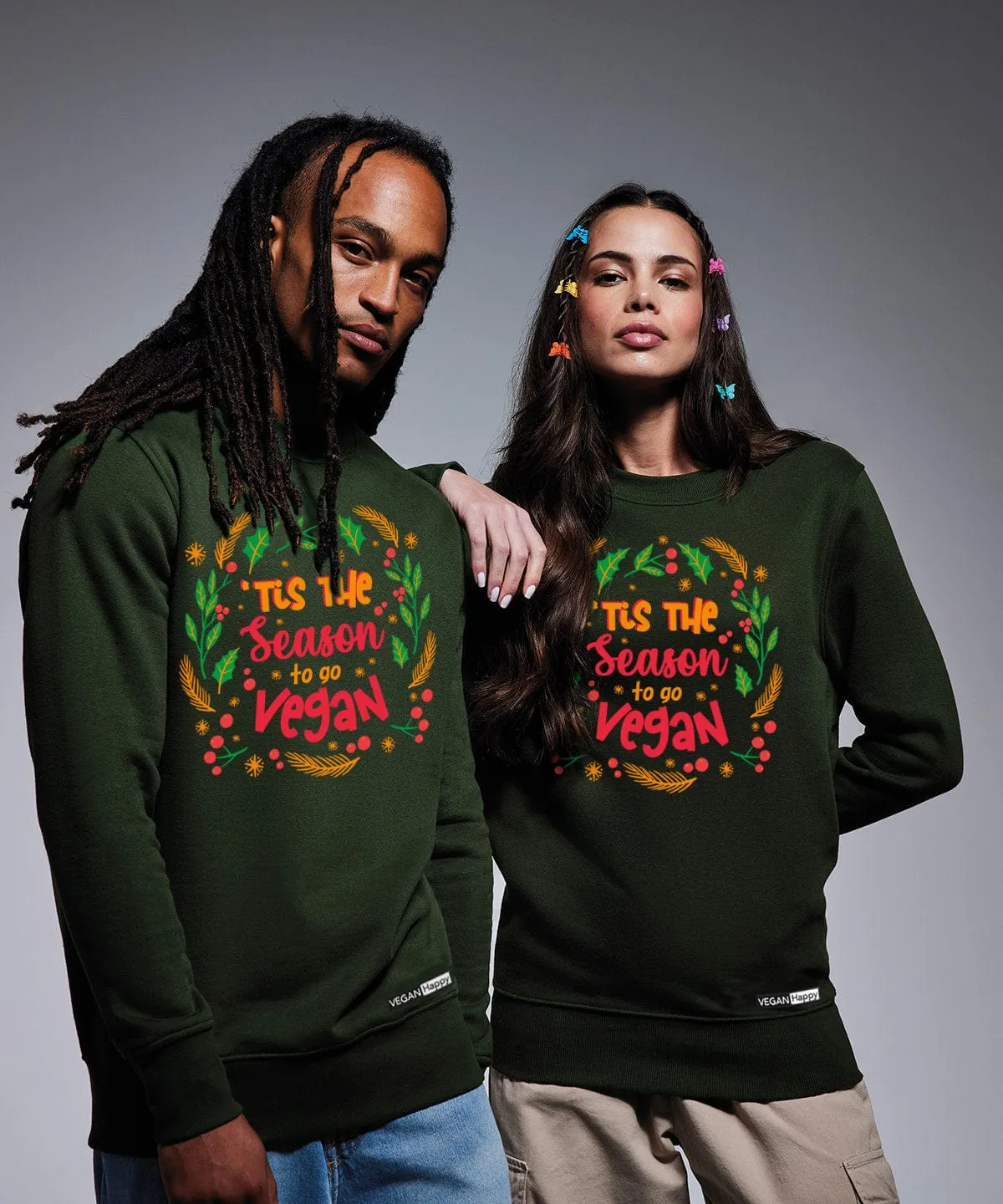 VEGAN Happy Christmas Sweatshirt | Multiple Colours