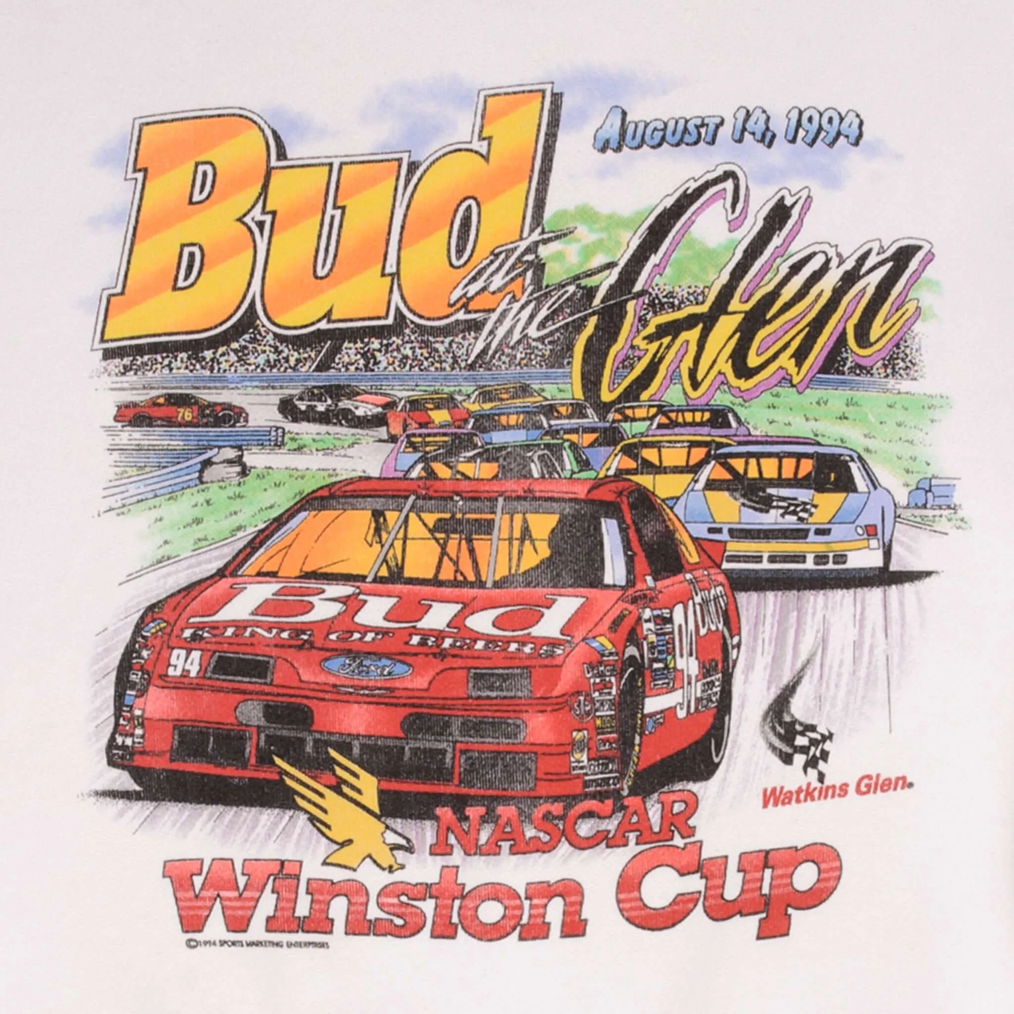 VINTAGE NASCAR BUDWEISER AT THE GLEN WINSTON CUP SWEATSHIRT 1994 LARGE MADE USA