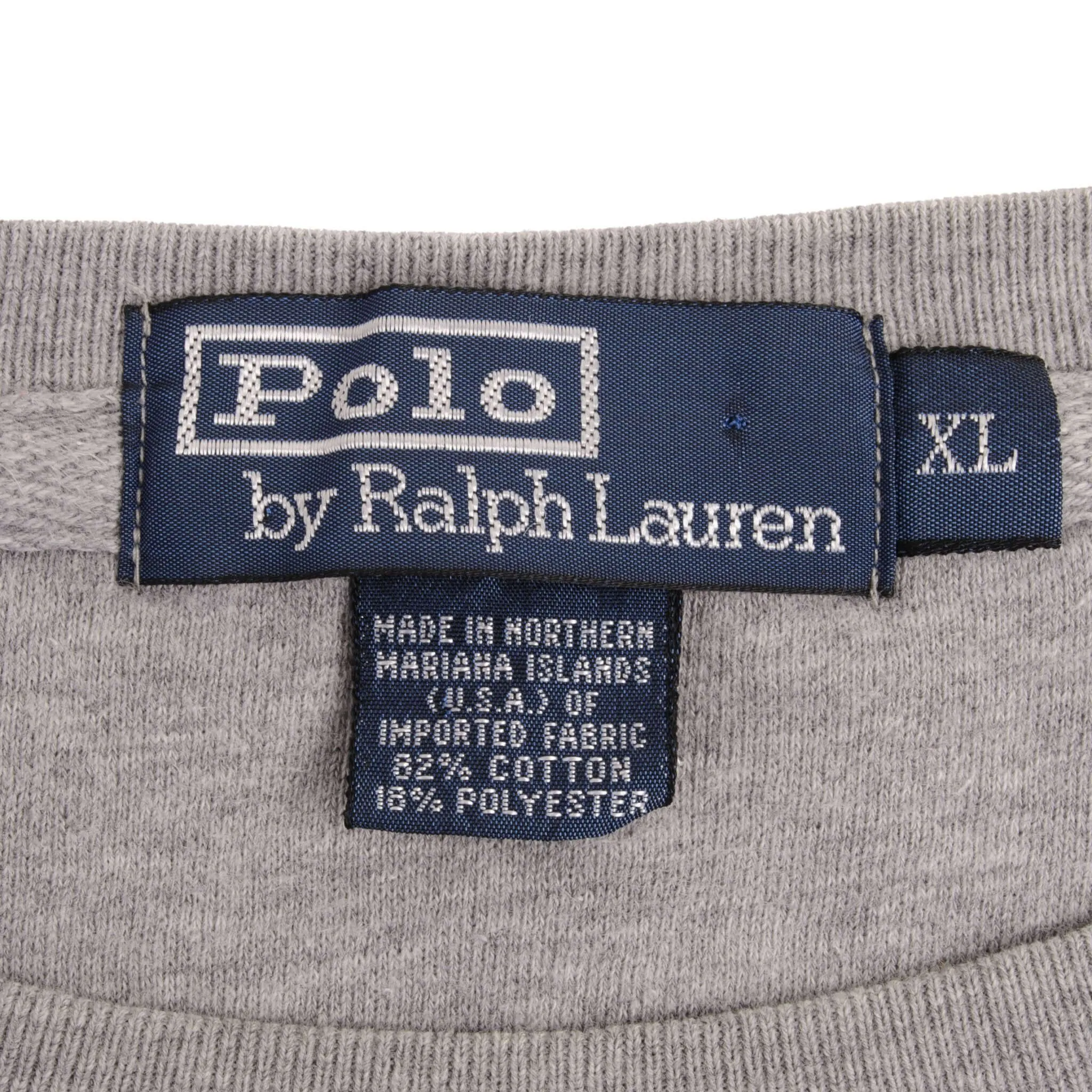 VINTAGE RALPH LAUREN GREY CLASSIC CREWNECK SWEATSHIRT XL 1990S MADE IN USA