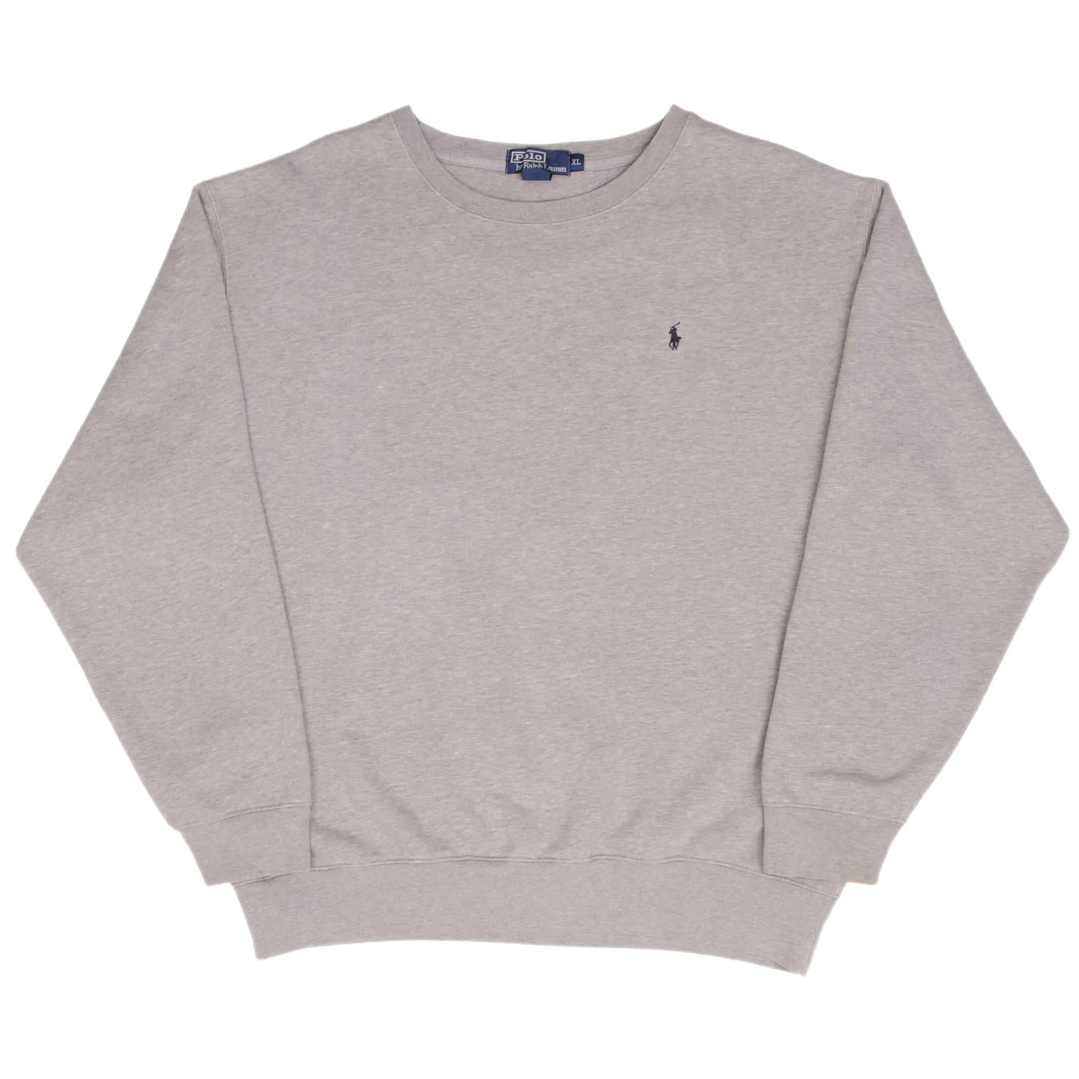 VINTAGE RALPH LAUREN GREY CLASSIC CREWNECK SWEATSHIRT XL 1990S MADE IN USA