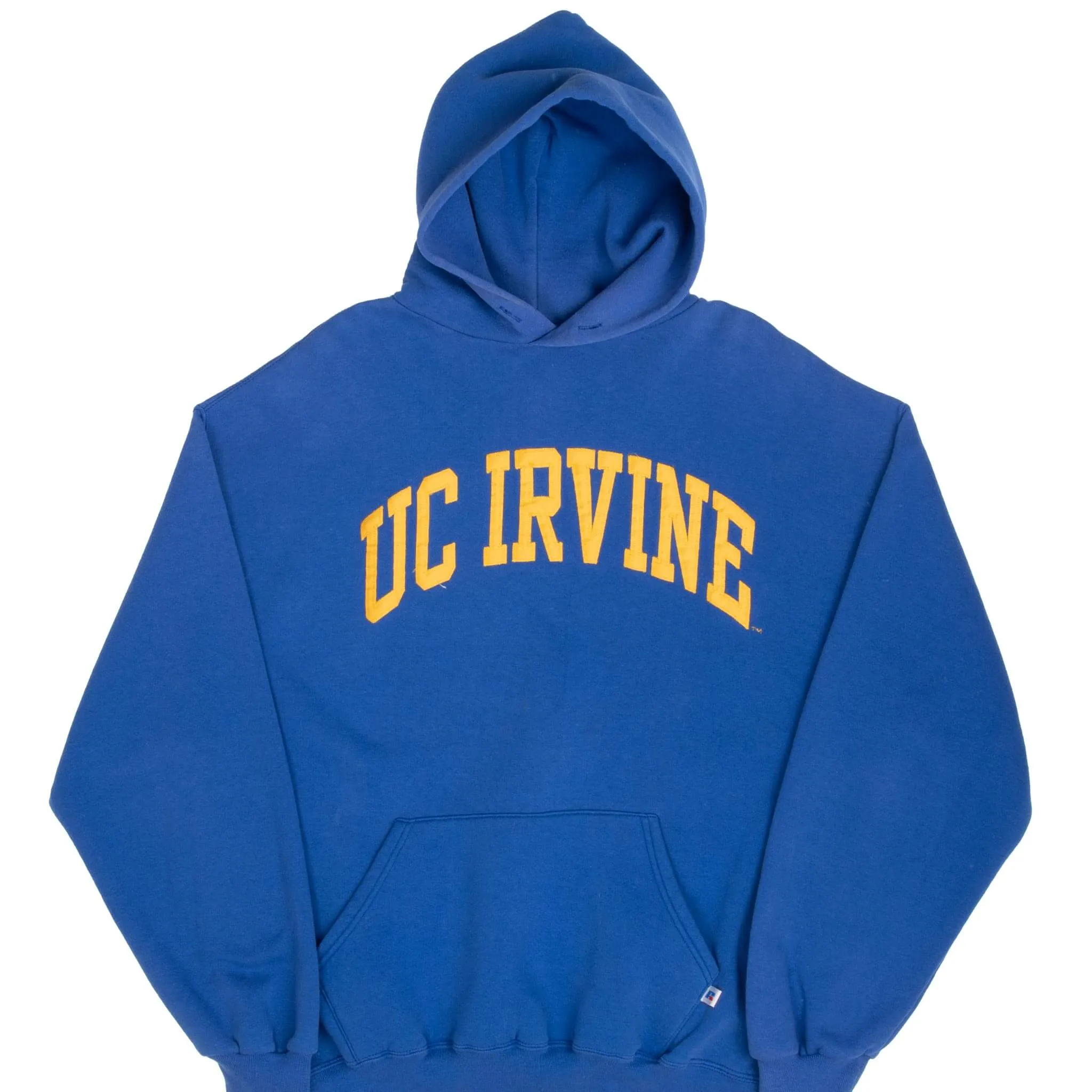 VINTAGE UC IRVINE UCI RUSSELL ATHLETIC BLUE HOODIE SWEATSHIRT 1990S XL