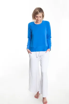 Viscose Fleece Raglan Sweatshirt, Electric Blue