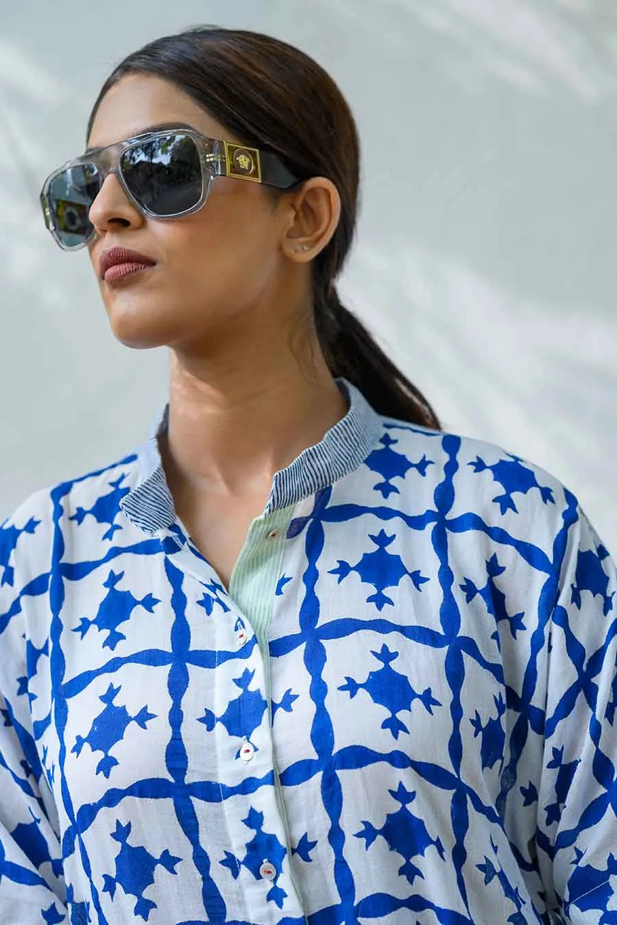 White Ana Karina Handblock Print Co-Ord Set