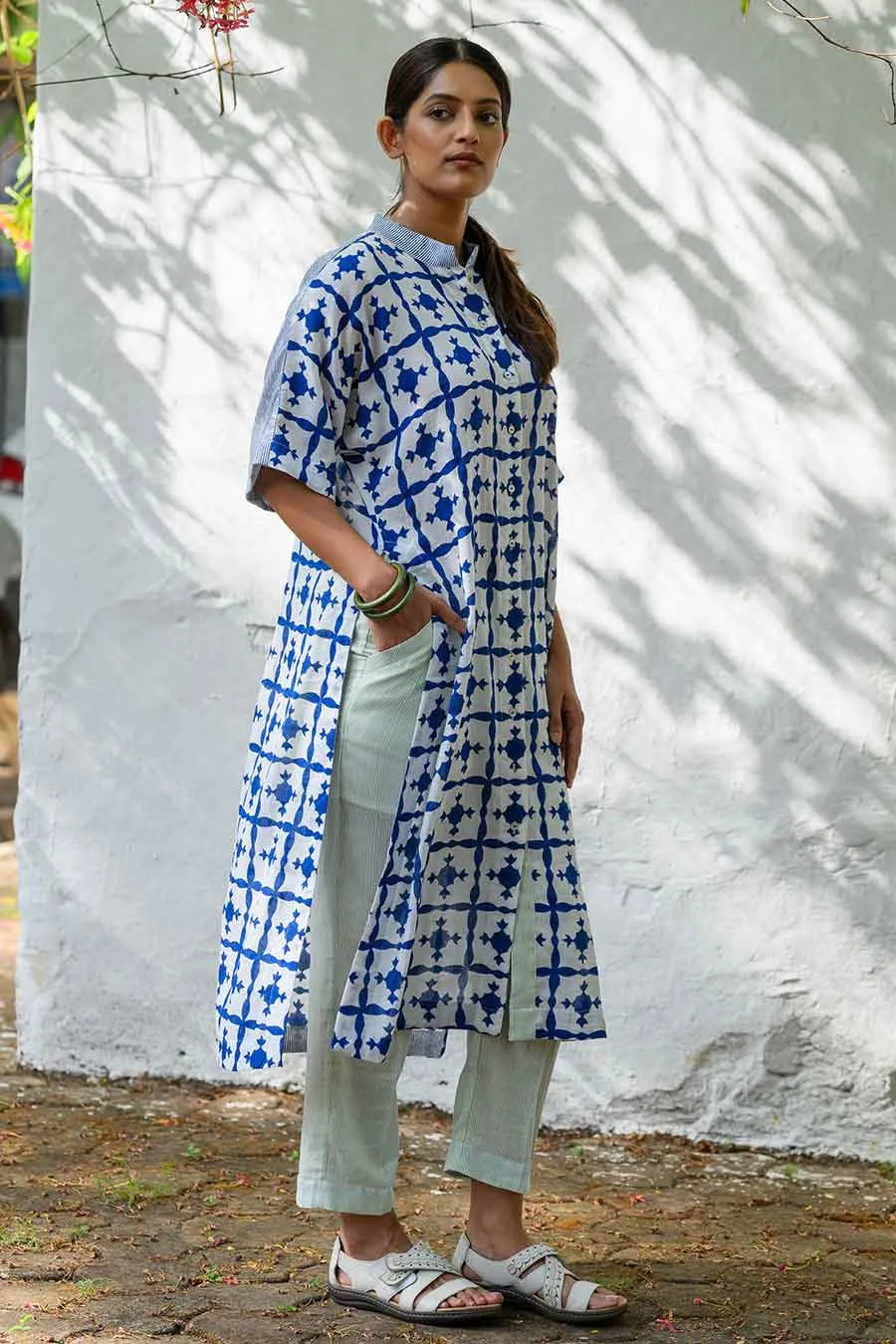 White Ana Karina Handblock Print Co-Ord Set