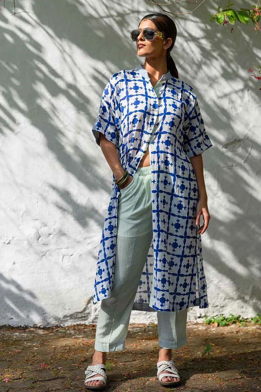 White Ana Karina Handblock Print Co-Ord Set