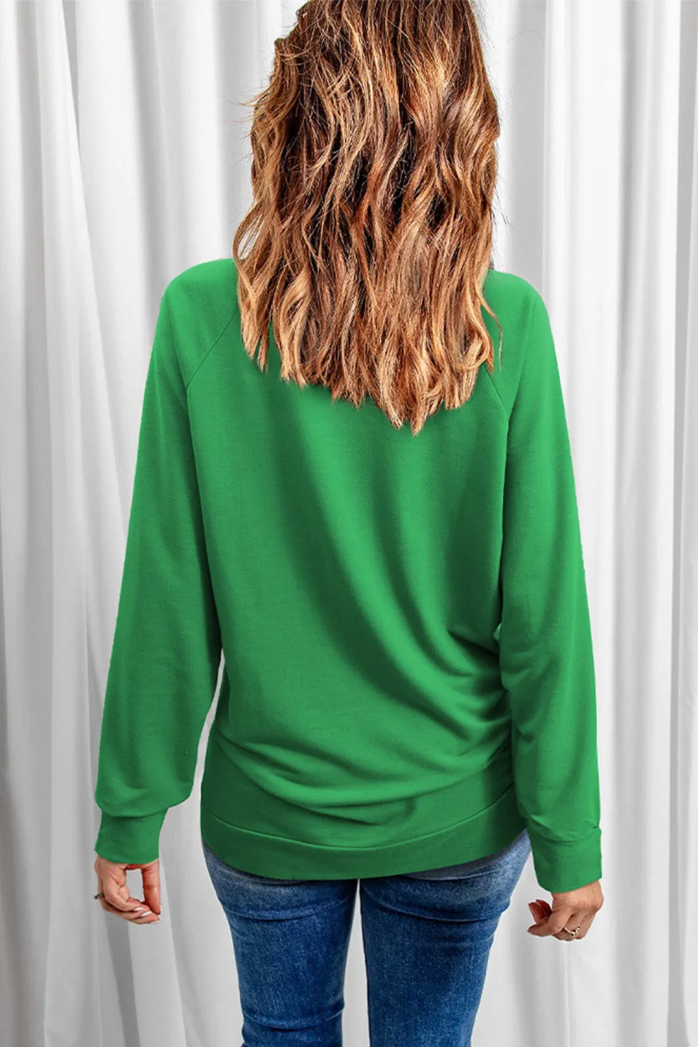 Women's St Patrick Sequin Patch Graphic Drop Shoulder Sweatshirt