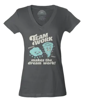 Women's Team Work Makes the Dream Work Vneck T-Shirt