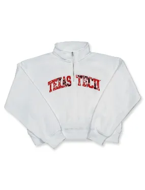 *Zoozats Texas Tech Arch "Hippie Days" Quarter Zip Crop Sweatshirt